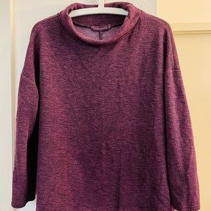 Cut Loose Cowl-Neck Long-Sleeved Tunic Sweater